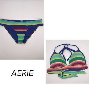 Aerie Bikini 2 piece striped Multicolored size Medium